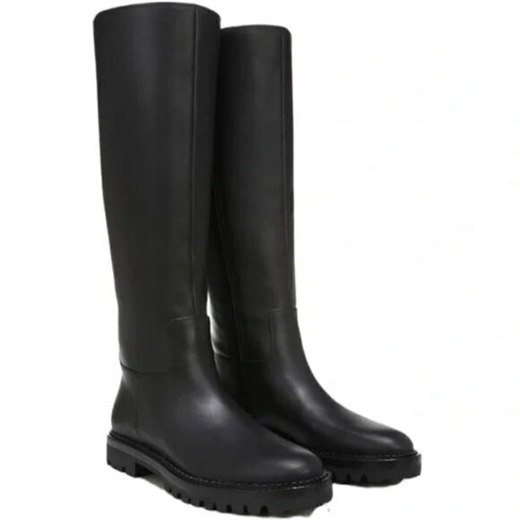 Vince soft top grain leather water resistance knee high lug boot size 6M and 7M - Picture 1 of 16